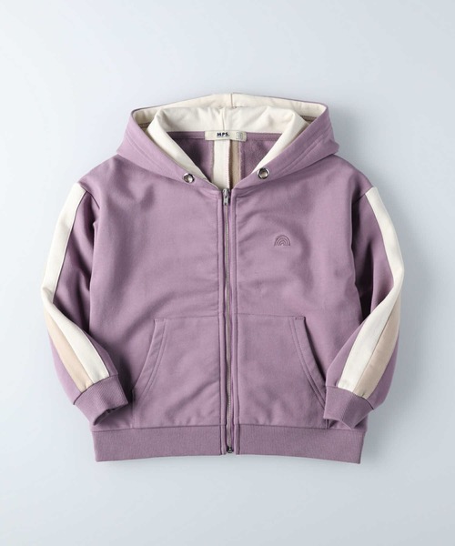 MPS（エムピーエス）の「【MPS】ラインジップパーカー（パーカー・キッズ・ライラック/ベージュ/ブラック/ライム・120/140/130/155/105）」の4枚目の写真