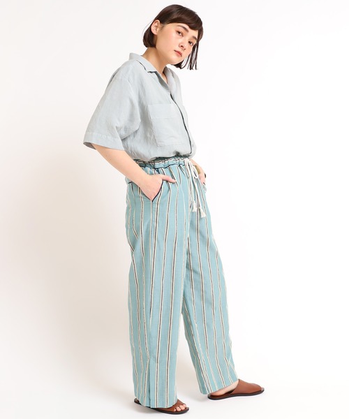 RNA-N（アールエヌエーエヌ）の「R3835 シアーストライプイージーパンツ（その他パンツ・レディース・ブラウン/ミント/ベージュ・MEDIUM）」の18枚目の写真