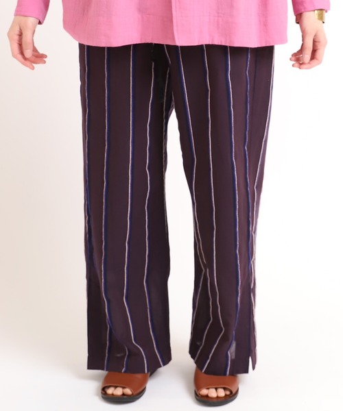 RNA-N（アールエヌエーエヌ）の「R3835 シアーストライプイージーパンツ（その他パンツ・レディース・ブラウン/ミント/ベージュ・MEDIUM）」の8枚目の写真