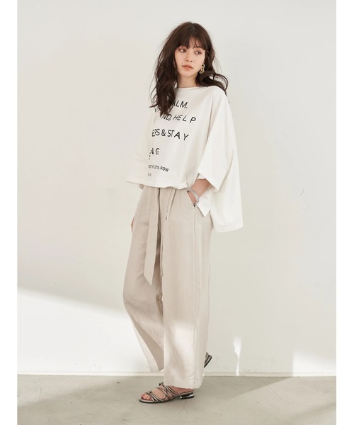 YECCA VECCA（イェッカヴェッカ）の「P.レーヨンリネンワイドパンツ　＊（その他パンツ・レディース・チャコールグレー/ライトベージュ/グリーン/ピンク系その他3・FREE）」の10枚目の写真