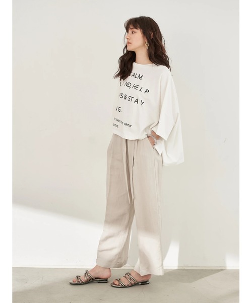 YECCA VECCA（イェッカヴェッカ）の「P.レーヨンリネンワイドパンツ　＊（その他パンツ・レディース・チャコールグレー/ライトベージュ/グリーン/ピンク系その他3・FREE）」の11枚目の写真