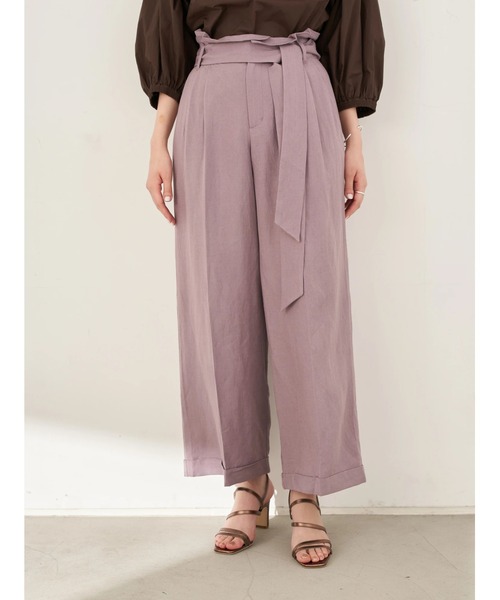 YECCA VECCA（イェッカヴェッカ）の「P.レーヨンリネンワイドパンツ　＊（その他パンツ・レディース・チャコールグレー/ライトベージュ/グリーン/ピンク系その他3・FREE）」の13枚目の写真