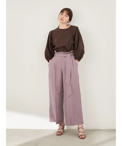 YECCA VECCA（イェッカヴェッカ）の「P.レーヨンリネンワイドパンツ　＊（その他パンツ・レディース・チャコールグレー/ライトベージュ/グリーン/ピンク系その他3・FREE）」の15枚目の写真