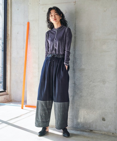 sneeuw（スニュウ）の「2021秋冬 ベロアステッチプルオーバー（Tシャツ/カットソー・レディース・チャコールグレー/アイボリー・ONE SIZE）」の16枚目の写真