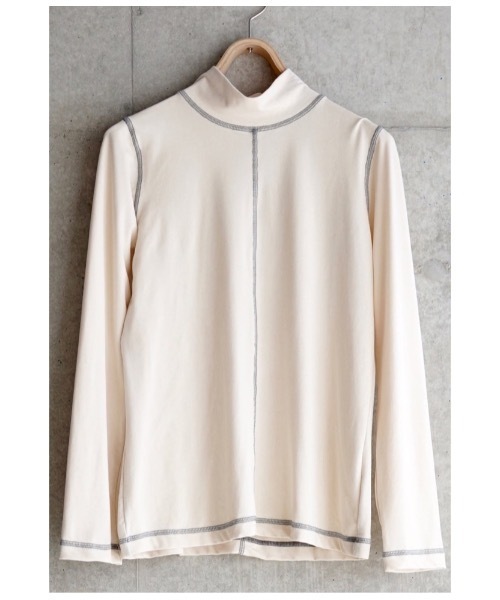 sneeuw（スニュウ）の「2021秋冬 ベロアステッチプルオーバー（Tシャツ/カットソー・レディース・チャコールグレー/アイボリー・ONE SIZE）」の6枚目の写真