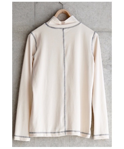 sneeuw（スニュウ）の「2021秋冬 ベロアステッチプルオーバー（Tシャツ/カットソー・レディース・チャコールグレー/アイボリー・ONE SIZE）」の4枚目の写真