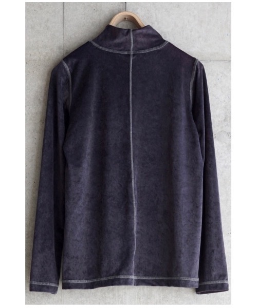 sneeuw（スニュウ）の「2021秋冬 ベロアステッチプルオーバー（Tシャツ/カットソー・レディース・チャコールグレー/アイボリー・ONE SIZE）」の3枚目の写真