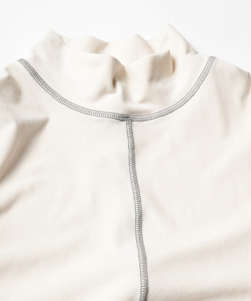 sneeuw（スニュウ）の「2021秋冬 ベロアステッチプルオーバー（Tシャツ/カットソー・レディース・チャコールグレー/アイボリー・ONE SIZE）」の9枚目の写真