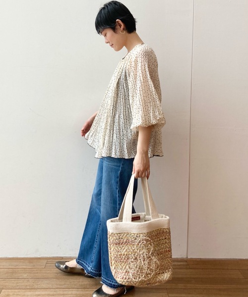 BEARDSLEY(ビアズリー)の「ドットプリーツ シアーブラウス(シャツ/ブラウス・レディース・ブラック/ベージュ・FREE)」の8枚目の写真