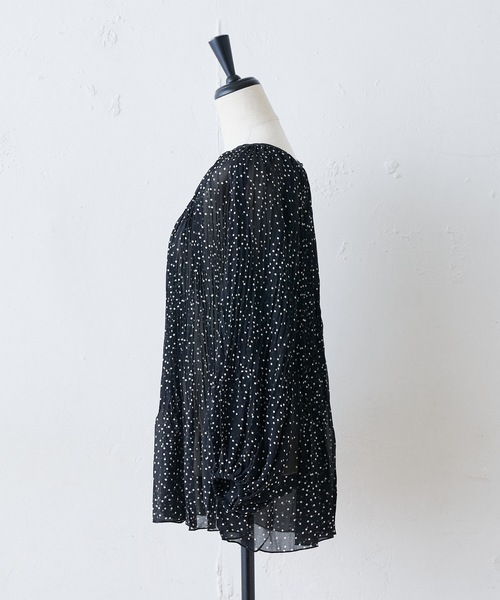 BEARDSLEY(ビアズリー)の「ドットプリーツ シアーブラウス(シャツ/ブラウス・レディース・ブラック/ベージュ・FREE)」の14枚目の写真