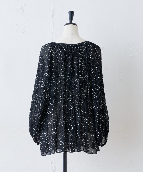 BEARDSLEY(ビアズリー)の「ドットプリーツ シアーブラウス(シャツ/ブラウス・レディース・ブラック/ベージュ・FREE)」の16枚目の写真