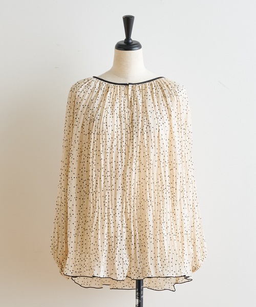 BEARDSLEY(ビアズリー)の「ドットプリーツ シアーブラウス(シャツ/ブラウス・レディース・ブラック/ベージュ・FREE)」の18枚目の写真