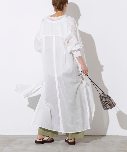 PICCIN(ピッチン)の「前後ボタンシャツワンピース(ワンピース・レディース・ブラック/オフホワイト/オレンジ・M)」の20枚目の写真