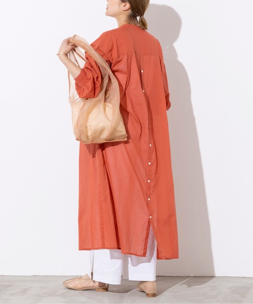 PICCIN(ピッチン)の「前後ボタンシャツワンピース(ワンピース・レディース・ブラック/オフホワイト/オレンジ・M)」の12枚目の写真
