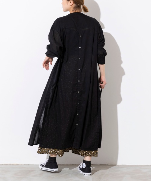 PICCIN(ピッチン)の「前後ボタンシャツワンピース(ワンピース・レディース・ブラック/オフホワイト/オレンジ・M)」の6枚目の写真