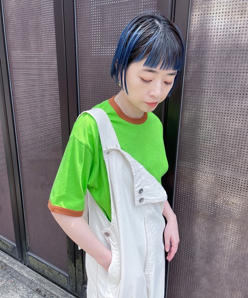 nimiru(ニミル)の「配色リンガーTシャツ(Tシャツ/カットソー・レディース・グレー/グリーン・M/L)」の14枚目の写真