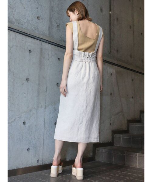 MURUA（ムルーア）の「リネンタッチタイトジャンスカ（ワンピース・レディース・ホワイト/マスタード/カーキ・1/2）」の14枚目の写真