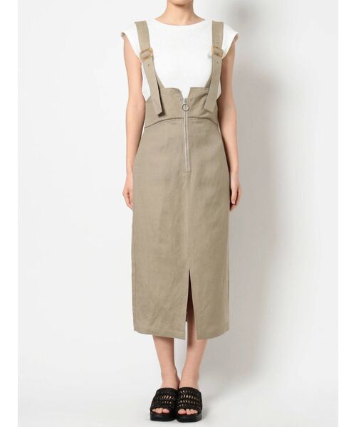 MURUA（ムルーア）の「リネンタッチタイトジャンスカ（ワンピース・レディース・ホワイト/マスタード/カーキ・1/2）」の8枚目の写真
