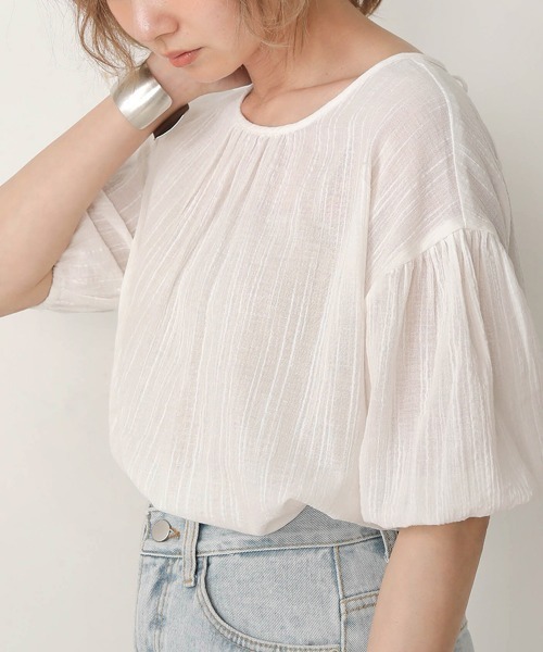 papier Louise blouse ホワイトブラウス　パピエバックオープン papier Louise blouse ホワイトブラウス パピエバックオープン
