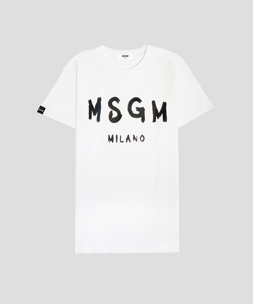MSGM KIDS（エムエスジーエムキッズ）の「MSGM ブラッシュロゴTシャツ（Tシャツ/カットソー・キッズ・ホワイト×ブラック/ピンク/ブラック×ホワイト・6/8/10/12/14/4）」の2枚目の写真