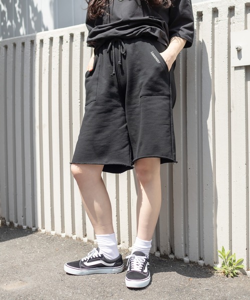 RASVOA(ラスボア)の「パッチポケットハーフパンツ(スウェットパンツ・レディース・ライトグレー/ブラック・FREE)」の8枚目の写真