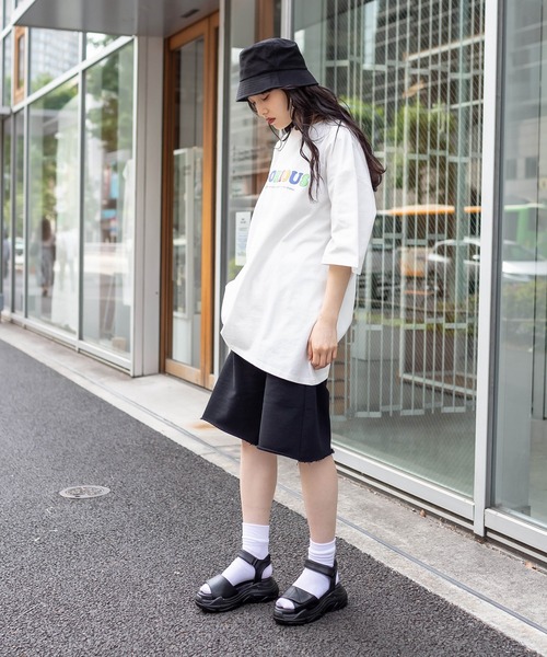 RASVOA(ラスボア)の「パッチポケットハーフパンツ(スウェットパンツ・レディース・ライトグレー/ブラック・FREE)」の15枚目の写真