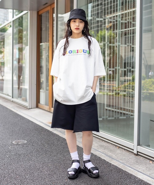 RASVOA(ラスボア)の「パッチポケットハーフパンツ(スウェットパンツ・レディース・ライトグレー/ブラック・FREE)」の14枚目の写真