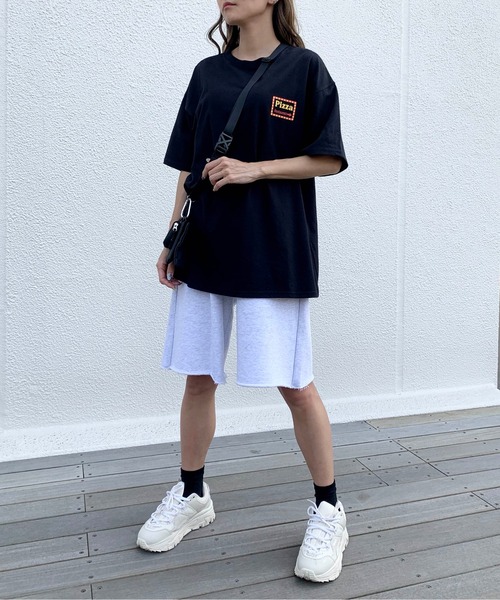 RASVOA(ラスボア)の「パッチポケットハーフパンツ(スウェットパンツ・レディース・ライトグレー/ブラック・FREE)」の5枚目の写真