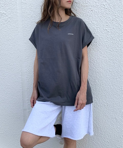 RASVOA(ラスボア)の「パッチポケットハーフパンツ(スウェットパンツ・レディース・ライトグレー/ブラック・FREE)」の4枚目の写真