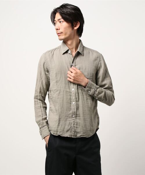 YANUK（ヤヌーク）の「スタンダードシャツ（シャツ/ブラウス・メンズ・グレー/テラコッタ・S/M/L）」の2枚目の写真