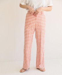 SLOBE citron. | SLOBE citron. チェックパターンフレアパンツ【手洗い可能】◆(その他パンツ)