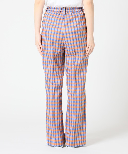 SLOBE citron.(スローブシトロン)の「SLOBE citron. チェックパターンフレアパンツ【手洗い可能】◆(その他パンツ・レディース・グリーン/オレンジ/ブルー系その他・36/38)」の9枚目の写真
