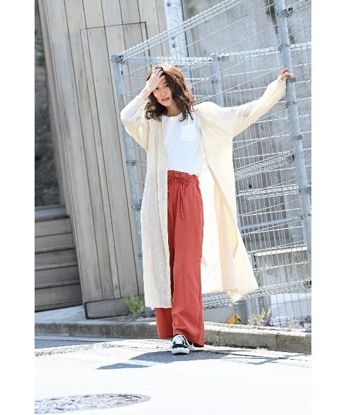 100% ORGANIC COTTON（100パーセントオーガニックコットン）の「ポケット付きクルーネック 半袖Tシャツ（Tシャツ/カットソー・レディース・カーキ/ベージュ/ホワイト/ブラック・L/M）」の8枚目の写真