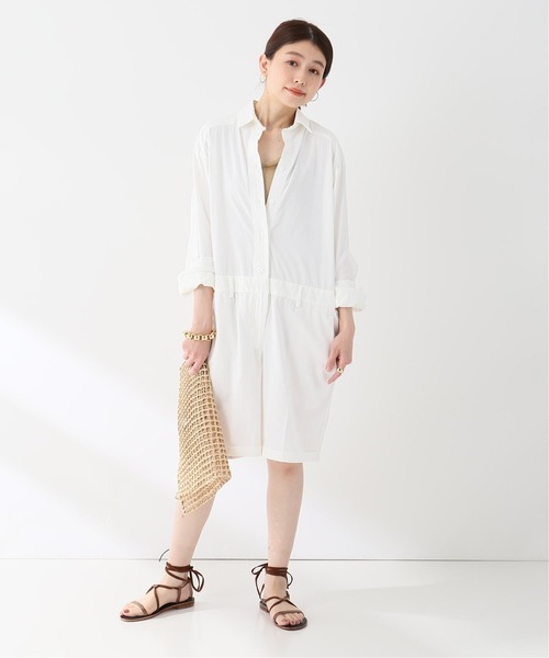 plage（プラージュ）の「【R’IAM】ショートオールインワン◆（サロペット/オーバーオール・レディース・ホワイト/ネイビー・FREE）」の8枚目の写真