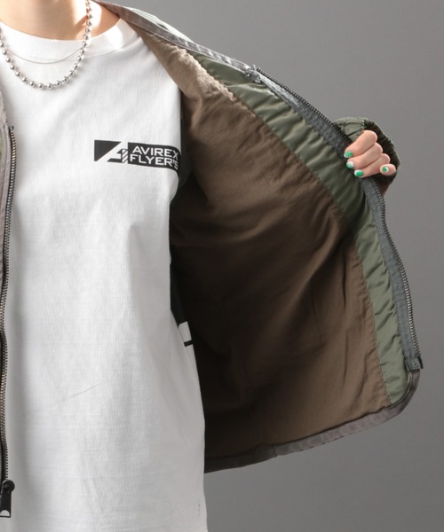 AVIREX（アヴィレックス）の「ミリタリージップカーディガン/ MILITARY ZIP CARDIGAN（ミリタリージャケット・レディース・セージグリーン/ブラック/タン・X-LARGE/LARGE/MEDIUM）」の13枚目の写真