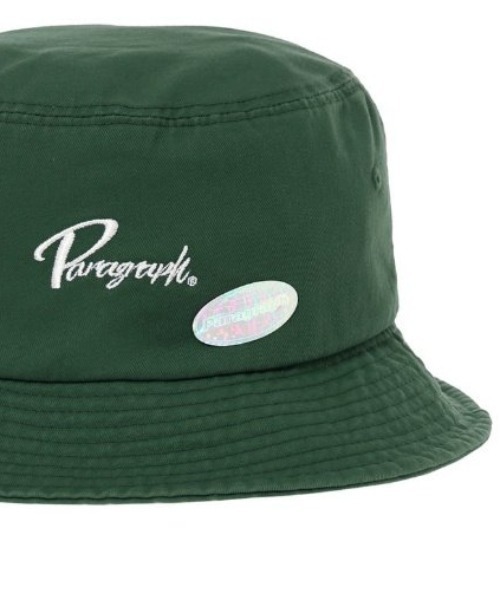 Paragraph（パラグラフ）の「『paragraph/パラグラフ』CURSIVE EMBROIDERED BUCKET HAT/ブランドロゴ バケットハット（ハット・メンズ・アイボリー/グリーン/ブルー/ブラック・FREE）」の4枚目の写真