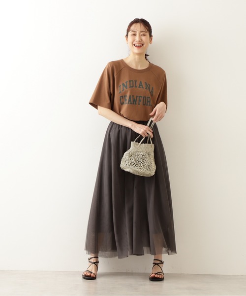 NATURAL BEAUTY BASIC(ナチュラルビューティーベーシック)の「チュールスカート/0171220610(スカート・レディース・グレイッシュベージュ/ブラウン/チャコールグレー・MEDIUM/SMALL/X-SMALL)」の11枚目の写真