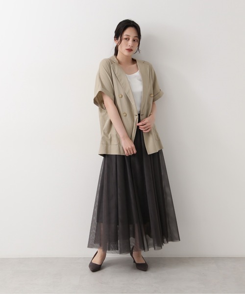 NATURAL BEAUTY BASIC(ナチュラルビューティーベーシック)の「チュールスカート/0171220610(スカート・レディース・グレイッシュベージュ/ブラウン/チャコールグレー・MEDIUM/SMALL/X-SMALL)」の13枚目の写真