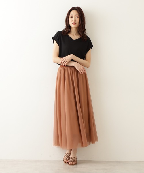 NATURAL BEAUTY BASIC(ナチュラルビューティーベーシック)の「チュールスカート/0171220610(スカート・レディース・グレイッシュベージュ/ブラウン/チャコールグレー・MEDIUM/SMALL/X-SMALL)」の18枚目の写真