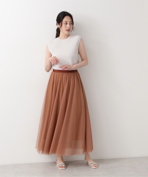 NATURAL BEAUTY BASIC(ナチュラルビューティーベーシック)の「チュールスカート/0171220610(スカート・レディース・グレイッシュベージュ/ブラウン/チャコールグレー・MEDIUM/SMALL/X-SMALL)」の20枚目の写真