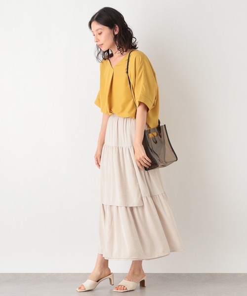 LEPSIM(レプシィム)の「ヘンカティアードスカート 948370(スカート・レディース・キャメル/ブラック/グレイッシュベージュ・FREE)」の5枚目の写真