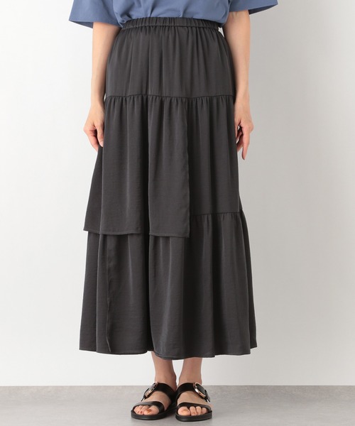 LEPSIM(レプシィム)の「ヘンカティアードスカート 948370(スカート・レディース・キャメル/ブラック/グレイッシュベージュ・FREE)」の7枚目の写真