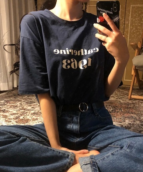 MANGROVE(マングローブ)の「シンプルロゴルーズTシャツ(Tシャツ/カットソー・レディース・ホワイト/ネイビー/レッド・FREE)」の7枚目の写真