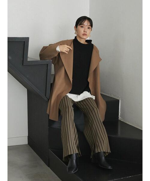 armonia(アルモニーア)の「armonia・ストライプニットパンツ*(その他パンツ・レディース・ブラウン/カーキ・FREE)」の3枚目の写真