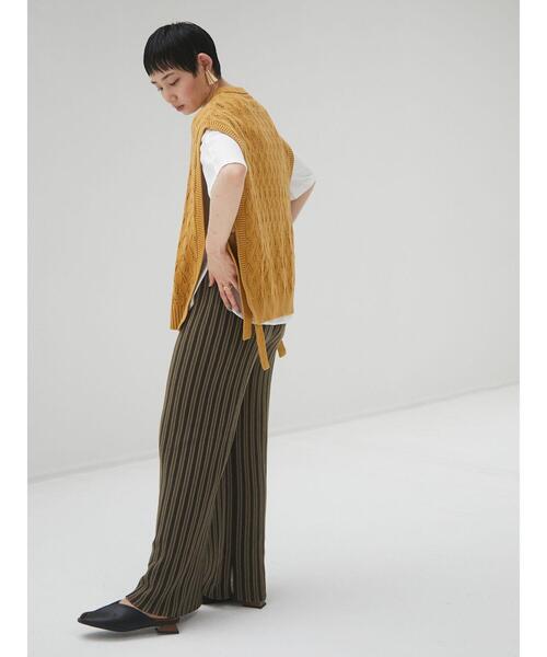 armonia(アルモニーア)の「armonia・ストライプニットパンツ*(その他パンツ・レディース・ブラウン/カーキ・FREE)」の5枚目の写真