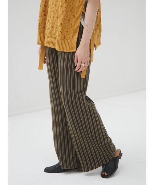 armonia(アルモニーア)の「armonia・ストライプニットパンツ*(その他パンツ・レディース・ブラウン/カーキ・FREE)」の7枚目の写真