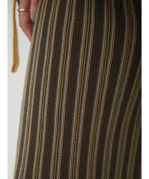 armonia(アルモニーア)の「armonia・ストライプニットパンツ*(その他パンツ・レディース・ブラウン/カーキ・FREE)」の8枚目の写真