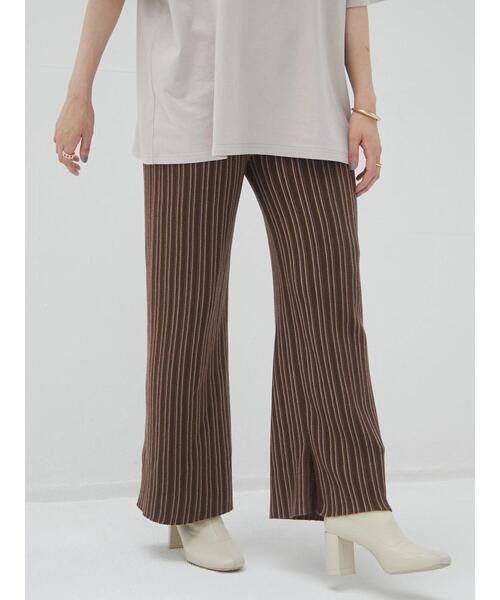 armonia(アルモニーア)の「armonia・ストライプニットパンツ*(その他パンツ・レディース・ブラウン/カーキ・FREE)」の12枚目の写真