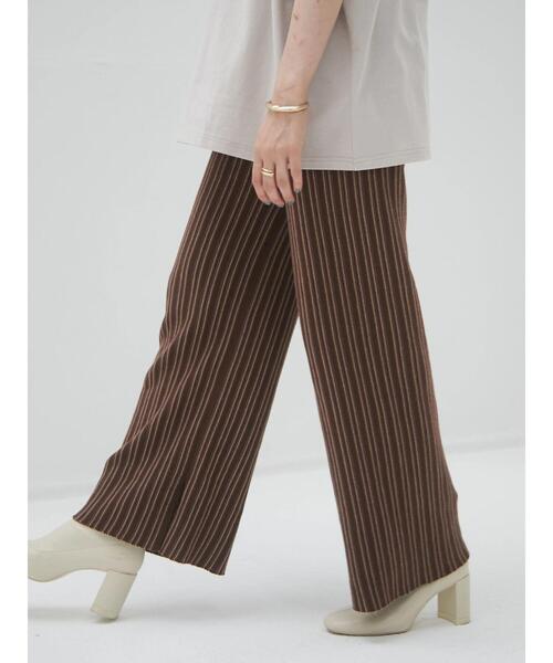 armonia(アルモニーア)の「armonia・ストライプニットパンツ*(その他パンツ・レディース・ブラウン/カーキ・FREE)」の13枚目の写真
