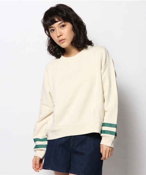 Kastane(カスタネ)の「【Kastane】袖ラインプルオーバー(Tシャツ/カットソー・レディース・オフホワイト/グレー/チャコールグレー/ピンク・FREE)」の6枚目の写真